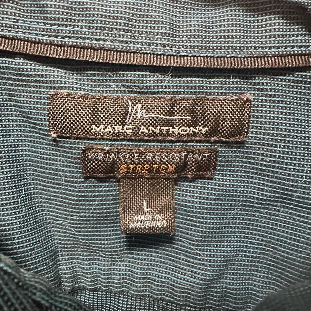 Marc Anthony Teal Stretch Shirt - Picture 2 of 4